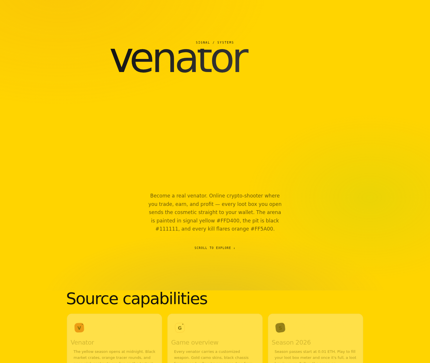 showcase token output
